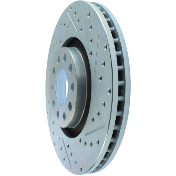 Disc Brake Rotor-Select Sport Cross-Drilled and Slotted Front Left Stoptech 