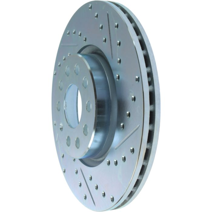 Disc Brake Rotor-Select Sport Cross-Drilled and Slotted Front Left Stoptech