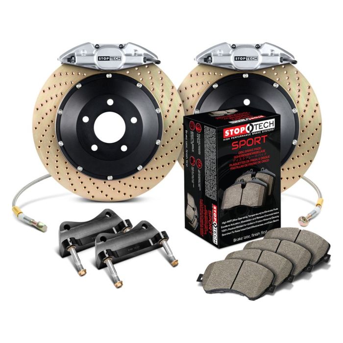 StopTech 938.65502 Street Axle Pack Drilled and Slotted Rear Brake Kit 