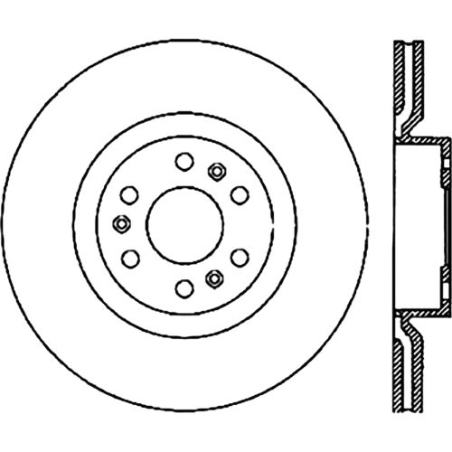 128.62076R - StopTech Sport Cross Drilled Brake Rotor; Rear Right