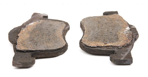 Corroded and worn brake pad